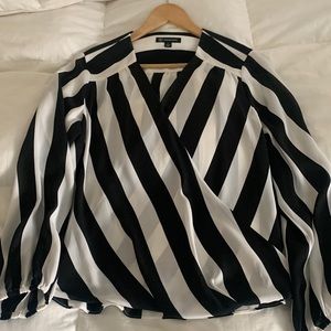 Black and white blouse. Comfortable for office or night out
